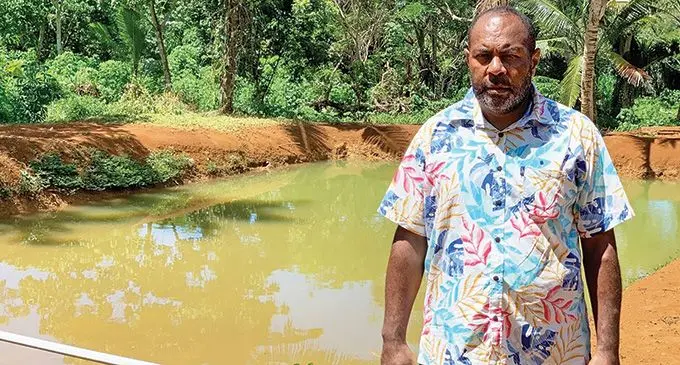 Anare Kuruduadua of Vunilagi Settlement, Cakaudrove beside his fish pond business on March 24, 2023. Photo: Ministry for Rural, Maritime Development and Disaster Management