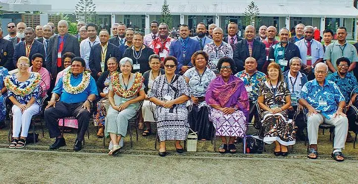 Delegates of the Fiji Chapter for the World Indigenous Business Network Inc meeting at the Grand Pacific Hotel in Suva.