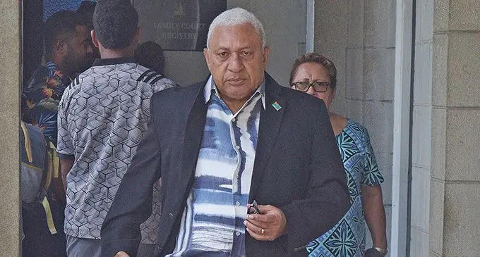 Former Prime Minister Voreqe Bainimarama outside Court on July 6, 2023. Photo: Ronald Kumar