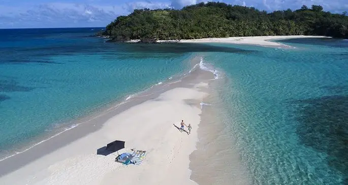 A sand bank in Yasawa.