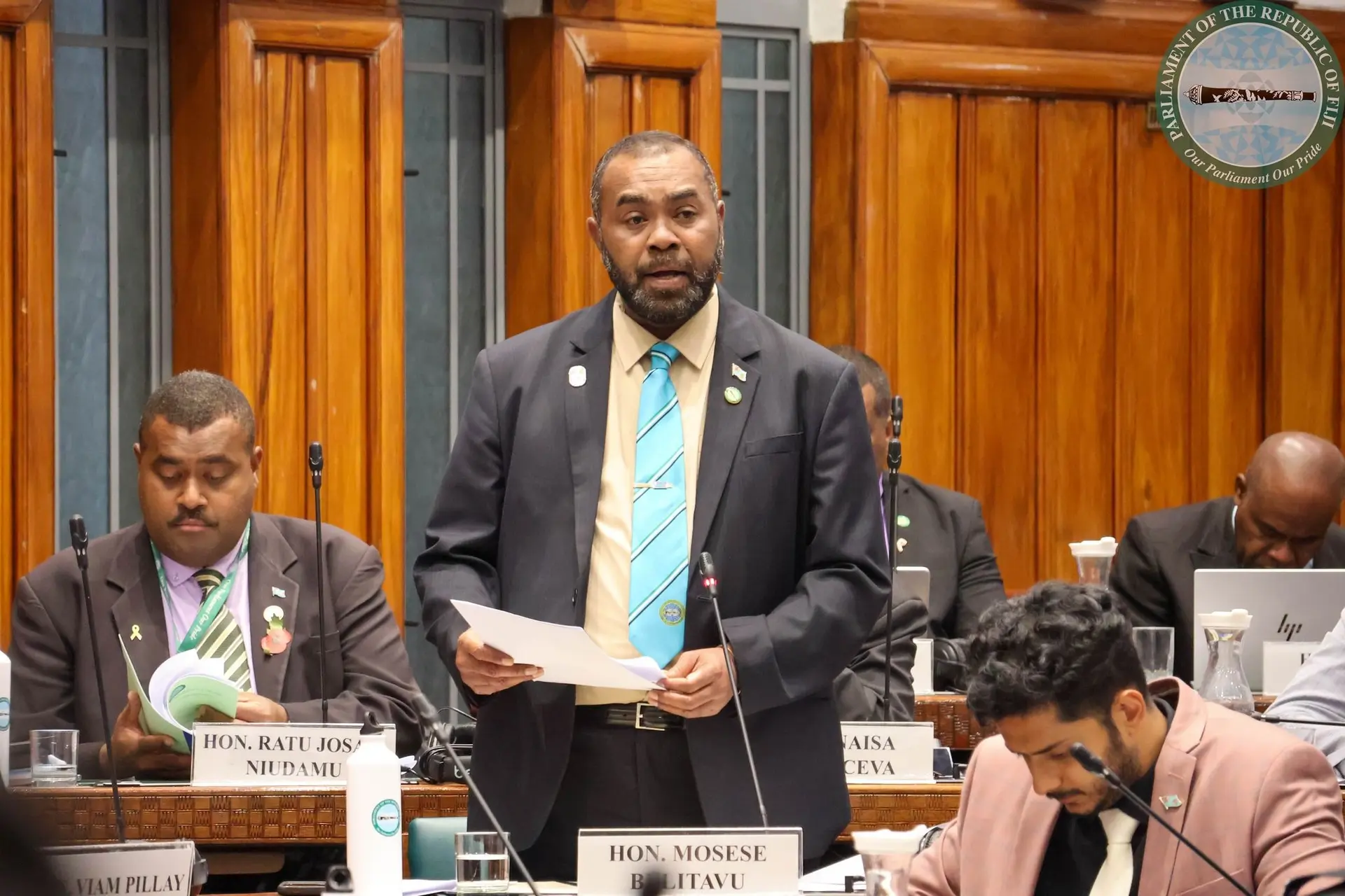 Minister for Environment and Climate Change, Mosese Bulitavu in Parliament on November 4, 2025.