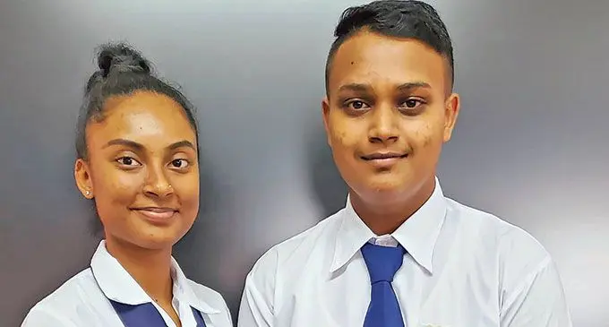 Baulevu High School head girl Natasha Prakash and head boy Sohail Ali.