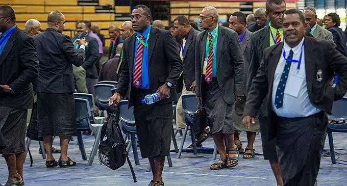 Methodist Church in Fiji and Rotuma meeting delegates at the Vodafone Arena in Suva on August 27, 2024. Photo: Leon Lord