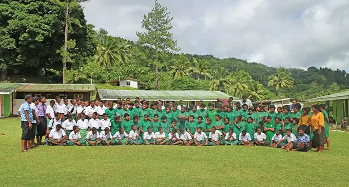The teachers and students of Gau Secondary School on February 27, 2023. Photo: Josefa Babitu