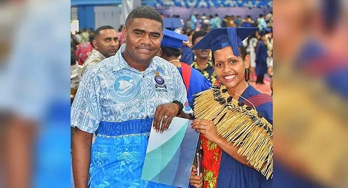 Nurse Filise Liwaliwa-Soqovata with her husband Sanaila Soqovata.