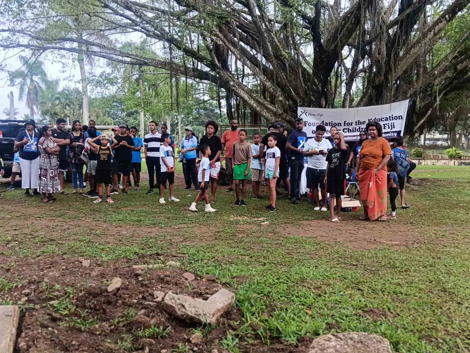 Participants gather after the FENC walkathon in Labasa on May 30, 2026.