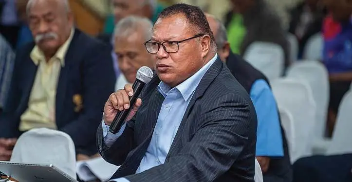 Solomone Nata during the Great Council of Chiefs Review Consultation on June 19, 2023. Photo: Leon Lord