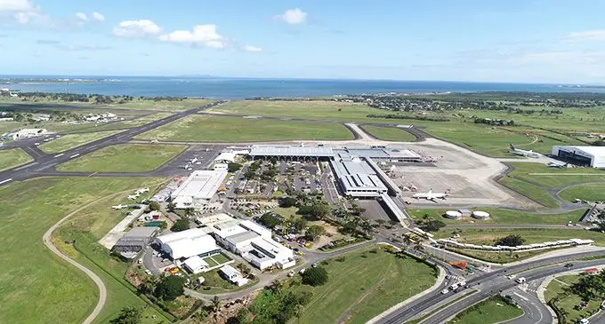 An aerial view of the Nadi International Airport.