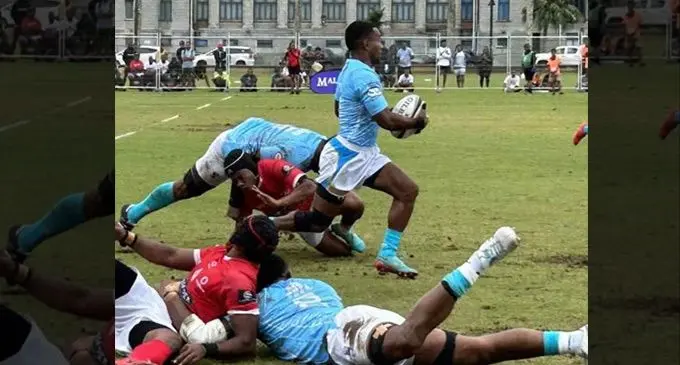 FMF Suva halfback Teri Tamani on the run against FMF Macuata at Suva’s Albert Park on August 19, 2023.