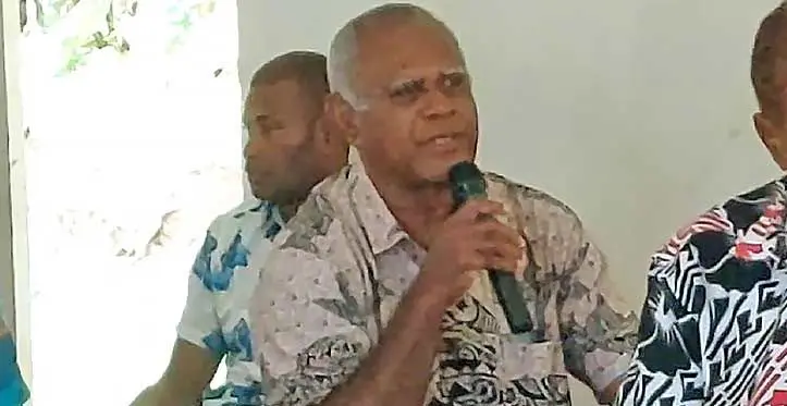 Senitiki Vunisa during the Great Council of Chiefs review consultation at the Dadamu Hall in Nanukuloa, Ra, on May 12, 2023. Photo: Salote Qalubau