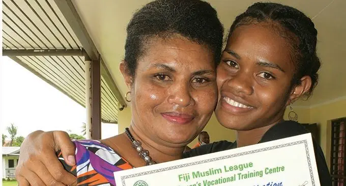 Asenaca Kalou (left) with daughter, Patricia Ravai during her graduation on December 9, 2021. Photo: Ronald Kumar