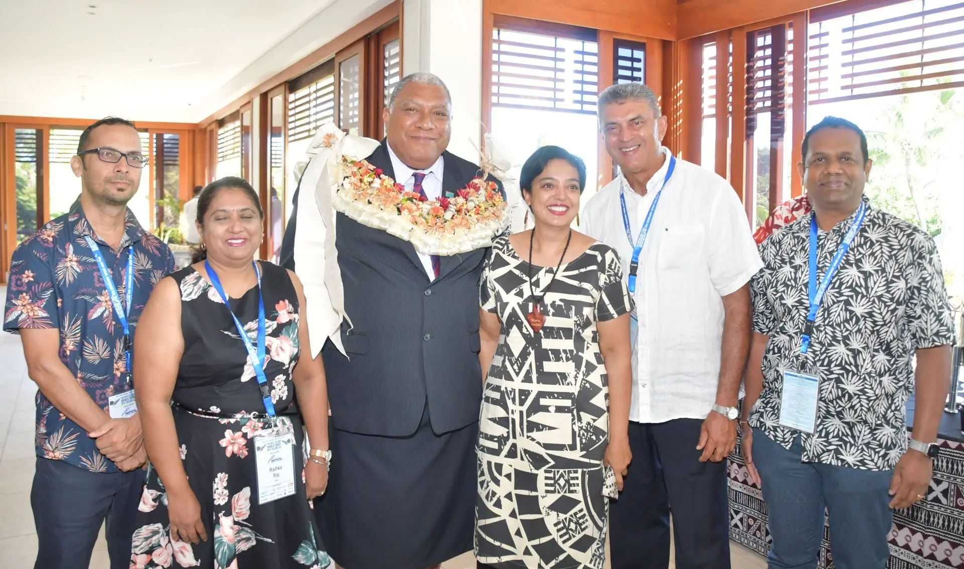 Third from left: President Ratu Wiliame Katonivere, president of the Fiji New Zealand Business Council, Renu Chand with participants during the Fiji New Zealand Business Council and the New Zealand Fiji Business Council conference on June 24, 2022. Photo: DEPTFO News