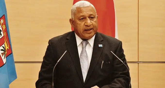 Prime Minister Voreqe Bainimarama during a press conference in Tokyo before the start of PALM8. Photo: DEPTFO News