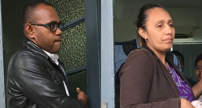 From left: John Isaac and Sera Naivalurua at the High Court in Suva, on June 18, 2019.  Photo: Ashna Kumar