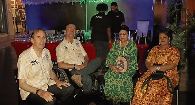 From left: British High Commissioner George Edgar, Fiji Spinal Injury Association executive director, Joshko Wakaniyasi, Assistant Minister for Women, Veena Bhatnagar and  the quest during a reception at the Fiji Museum on January 21, 2021.