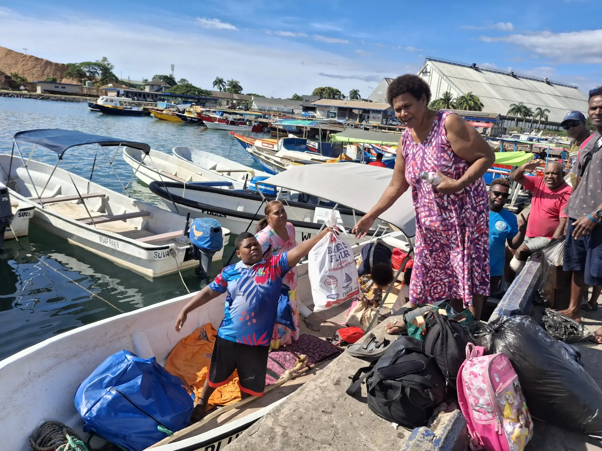 Villagers from Yasawa offloading at Lautoka Fisheries Jetty