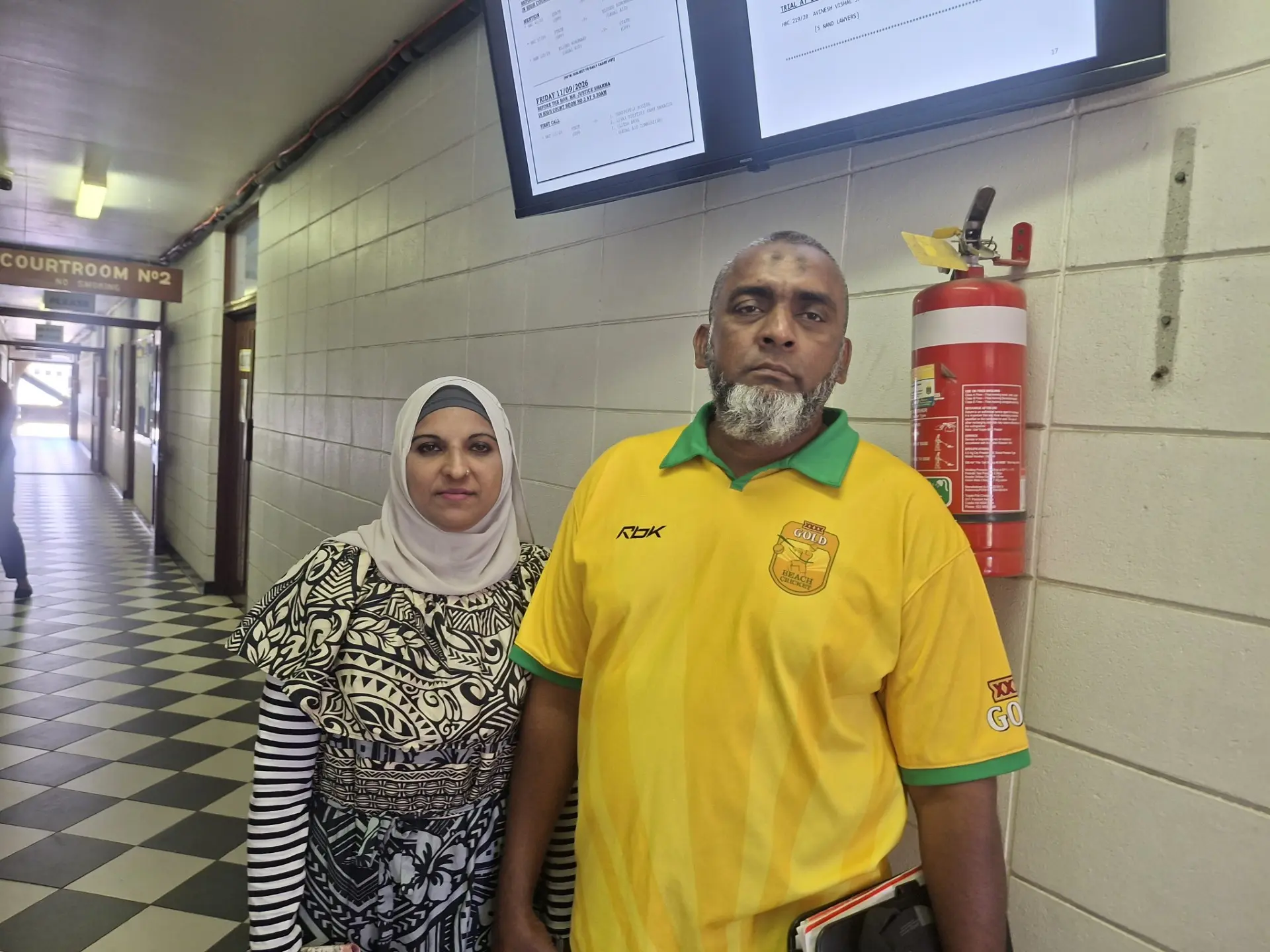 Alleged murder accused Mohammed Naushad and his wife, Nazreen Nisha Khan, at the High Court in Lautoka.
