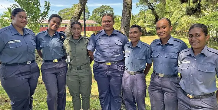 Sub Lieutenant Esita Batiniqila (fourth from left), with her colleagues. Photo: Asenaca Ratu