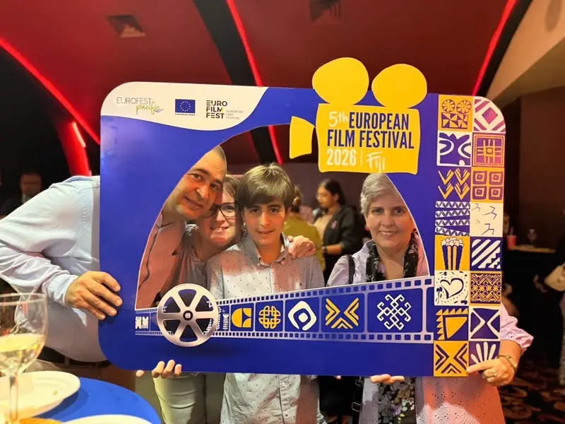  Cuban Ambassador Néstor Enrique Torres Olivera and family during the launching of the fifth European Film Festival opening in Suva.