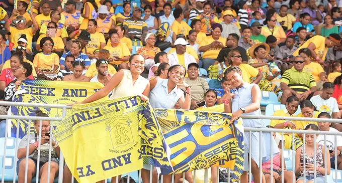 Suva Grammar School students and supporters during the Suva Zone Two at the HFC Bank Stadium, Suva, on June 15, 2022. Photo: Ronald Kumar