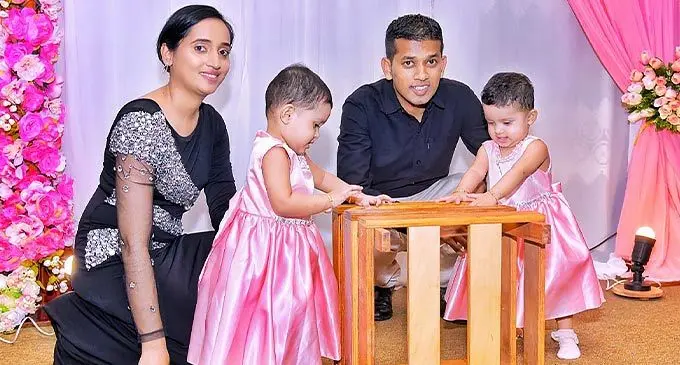 Mohammed Siraz Hassan with daughters Shahirah Hassan, Suhairah Hassan and wife Saziana Hussein ..