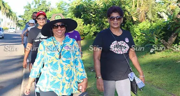 Assistant Minister for Women, Children and Social Protection, Sashi Kiran (left) and Westpac staff family members, participated in the walk around the Lautoka City at Lautoka City on March 3, 2024..