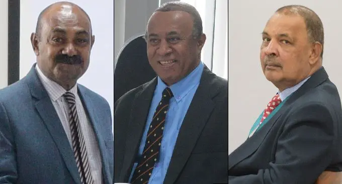 L-R: Opposition member Inosi Kuridrani at the Standing Committee on Economic Affairs, Opposition member Ro Filipe Tuisawau at the standing committee on Economic Affairs and Standing Committee on Foreign Affairs and Defence member, Dr. Salik Ram Govind on September 10, 2019. Photo: Ronald Kumar