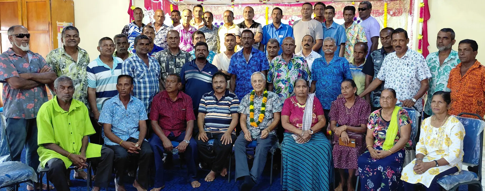 Fiji Labour Party leader Mahendra Chaudhry with members of the National Farmers Union annual general meeting in Labasa on May 2, 2026.