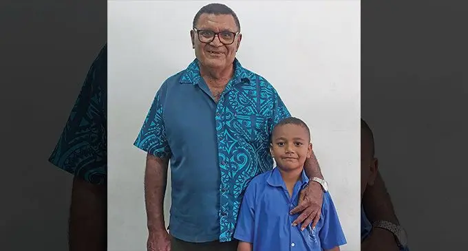 Ravusou Sauqaqa with his grandson Kabawalu Sauqaqa in Lautoka. Photo: Salote Qalubau