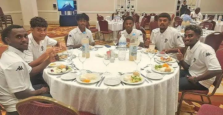 Members of the Digicel Fijian Under-20 football team settling in well in at their hotel in San Juan, Argentina, on May 14, 2023. Photo: Fiji FA