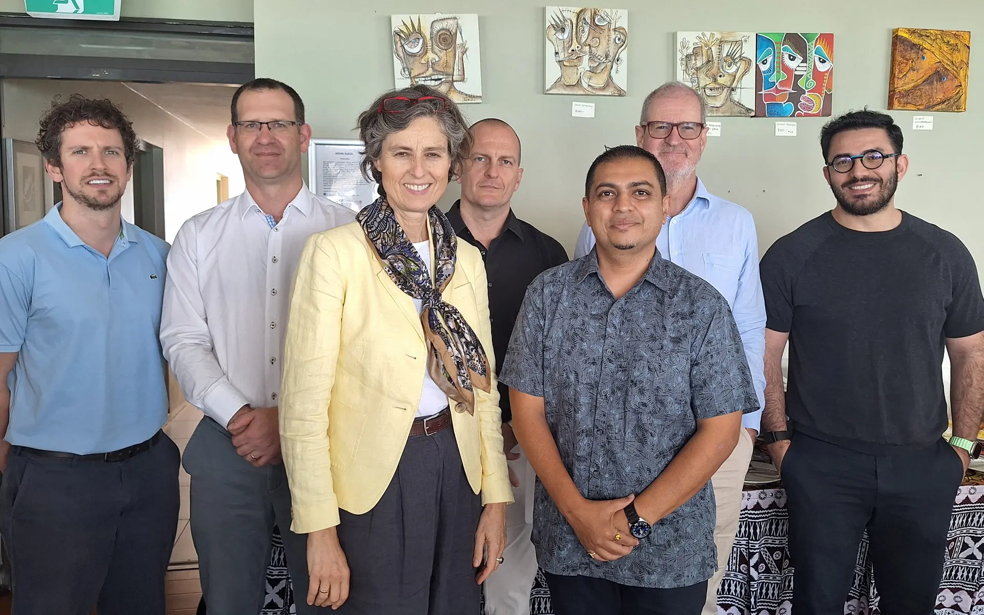 Austrian Consulate General Commercial Section representative Ulrike Straka (yellow top) with NCCI president Lawrence Kumar and the delegates. Photo: Waisea Nasokia. 