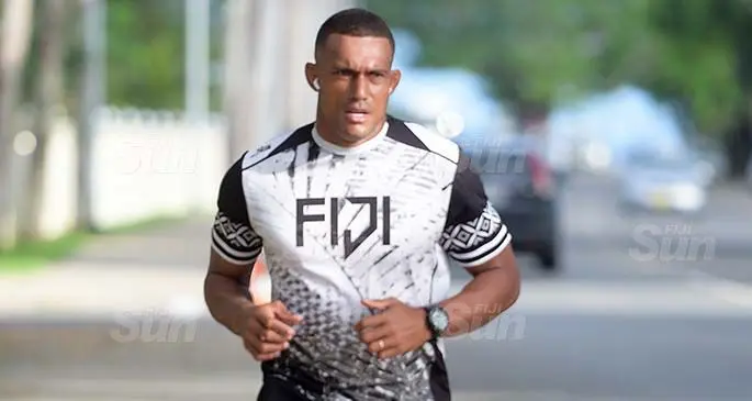 Fiji Airways Fiji 7s team squad member, Suliano Volivoli, training along Queen Elizabeth Drive on June 5, 2020. Photo: Ronald Kumar