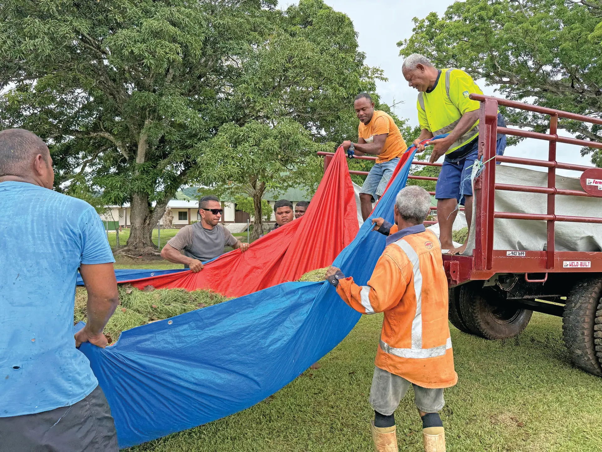 Tubou villagers doing the clean up in preparation for the vakasenuqanuqa celebrations that will place this week. Photo: Laiseana Nasiga 