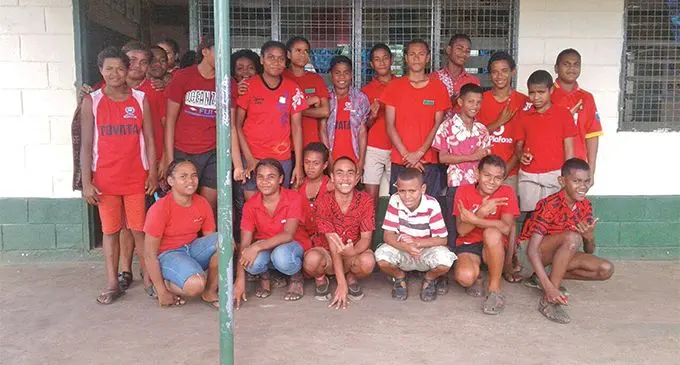 Year 8 students of Holy Cross Primary School in Taveuni, wearing their thematic RED (Love Yourself, Be Drug Free) colour while observing IDADAIT Week on June 26, 2019. Photo: Jemesa Macanalagi