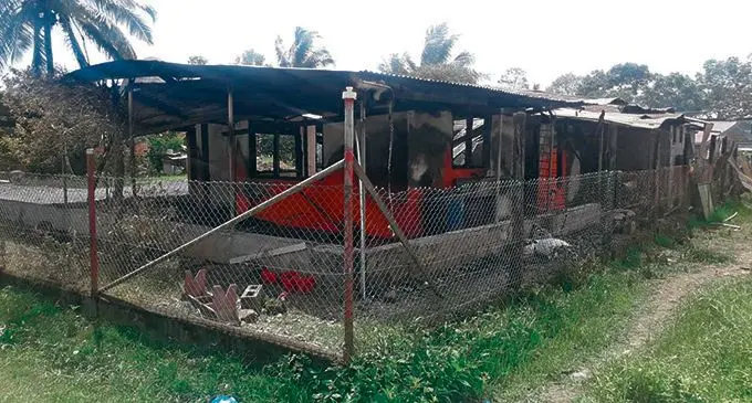 Remains of the four-flat house that caught fire in Lakena, Nausori,  on October 30, 2020.