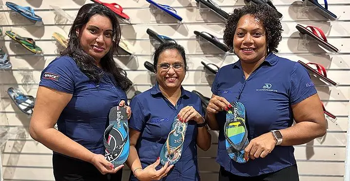 A.D.Enterprises Pte Ltd staff members. From left: Arti narayan, general manager Radhika Rani Hansji and Nia Volavola at their store in Toorak.