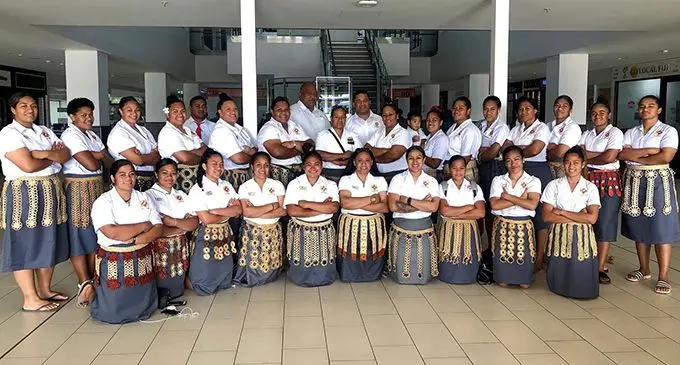 The Tongan Women's side when they arrived in Nadi on November 16, 2019. 