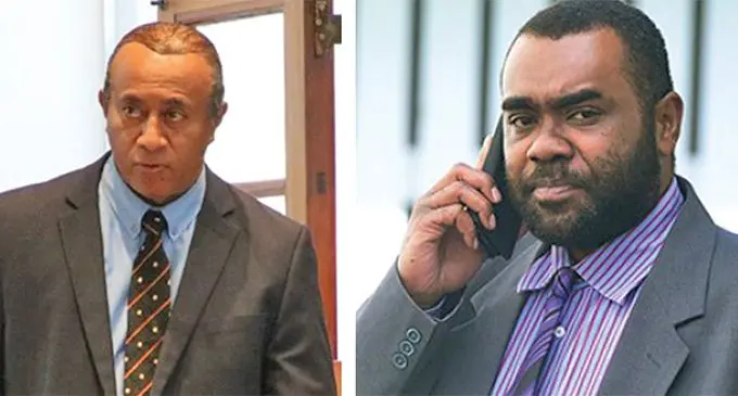 SODELPA president Ro Filipe Tuisawa and SODELPA MP Mosese Bulitavu.