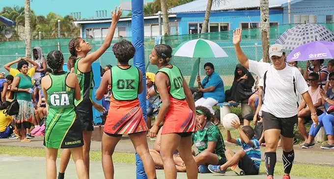Lomaiviti goal shooter, Nina Nakula scores another goal against the Tagimoucia Development side at the Netball Centre, Suva on August 8, 2020. Photo: Kelera Sovasiga