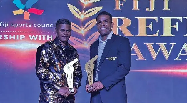 Lavenia Racaca (left) and Tevita Rokoveren