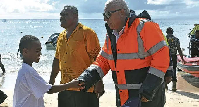 Children of Kia Island eagerly greeted Prime Minister Voreqe Bainimarama on January 15,2021.  Photo: Laisa Lui