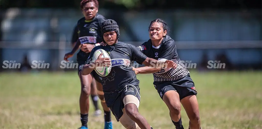 Kadavu women’s fullback Arieta Taunono(with ball) on the attack for Kadavu women’s team against Ba in their Royal Ranadi Cup match at Lawaqa Park in Sigatoka on April 13, 2024. Photo: Ioane Asioli