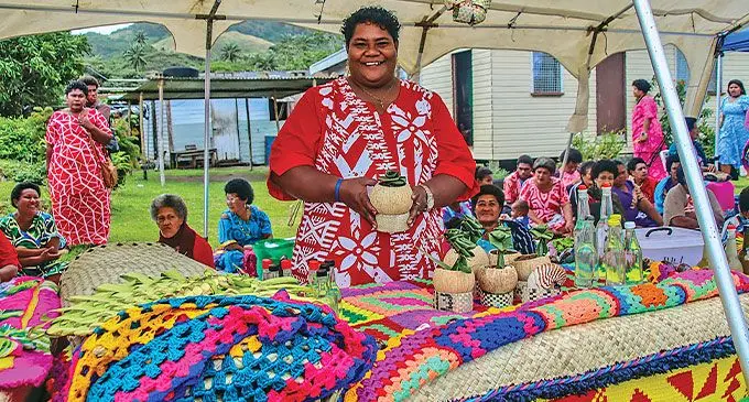 The women of Lau have commended the Vanubalavu Expo because of income from handicrafts earned in the past three days. Photo: Kelera Tuisawau