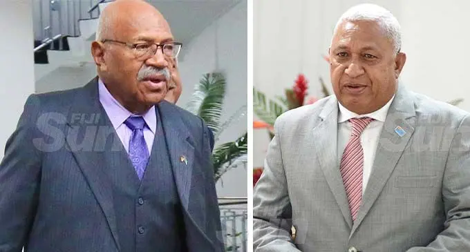 Opposition leader Sitiveni Rabuka and Prime Minister Voreqe Bainimarama. Photos: Ronald Kumar