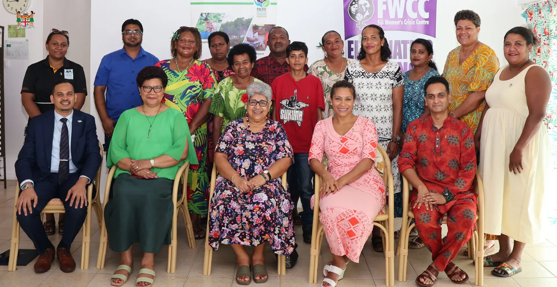 Minister for Information, Environment and Climate Change Lynda Tabuya with participants and stakeholders at the VAKA Forum with the Collection Pillars of Recycling in Suva on March 11, 2026.