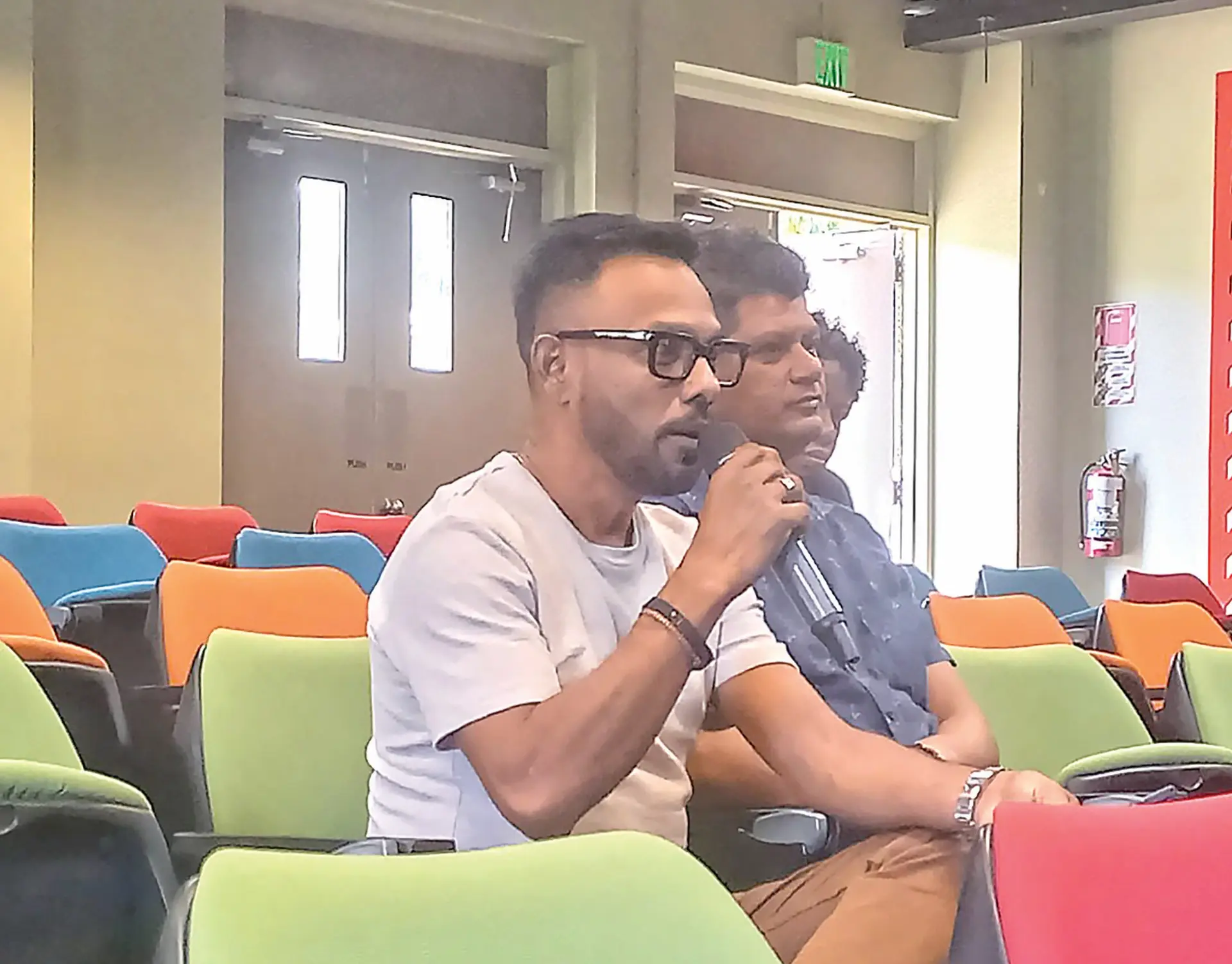 Academic Rajendra Prasad addresses the CRC panel in Suva on July 2, 2026.