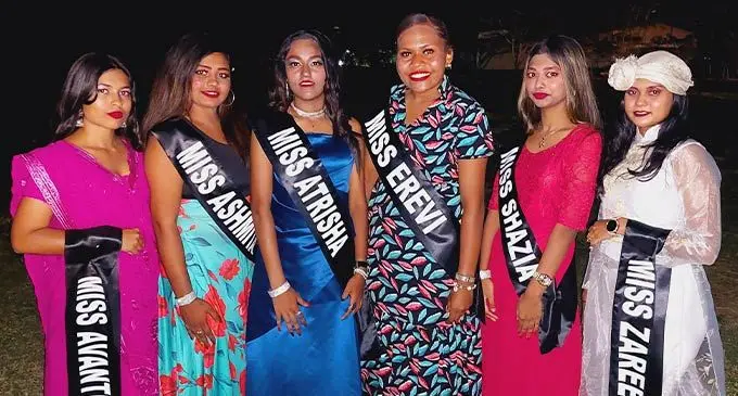 Back to Ba Carnival contestants, from left: Miss Avantika, Avantika Anjali Prasad, Miss Ashmita, Ashmita Shaleen Chand, Miss  Hashtage Cafe and Restaurant, Atrisha Aspirita Devi, Miss Erevi, Erevi Lewanikoro, Miss Shazia, Nazhaat Ali and Miss Zareen, Zareen Rukshar at the Ba Market Grounds on August 13, 2022. Photo: Nicolette Chambers