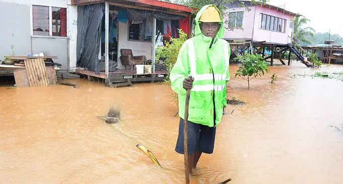 Ram Dhani 67, who was affected by the TC Harold have again suffered from flooding in Waidamudamu settlement on April 29, 2020. Photo: Ronald Kumar.