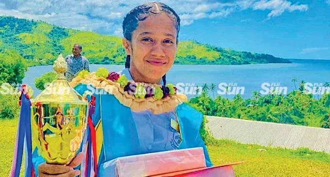 Adi Ravu Maramaniqali Vula after receiving the Dux award at Immaculate Conception College on February 27, 2022.  Photo: Laisa Lui