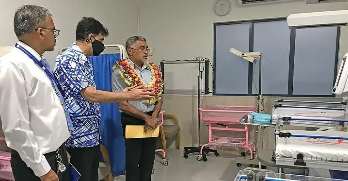 Ministry of Health and Medical Services Permanent Secretary Dr James Fong during the launch of the new birthing facility at Oceania Hospitals PTE LTD on February 15, 2023. Photo: Wati Talebula-Nuku